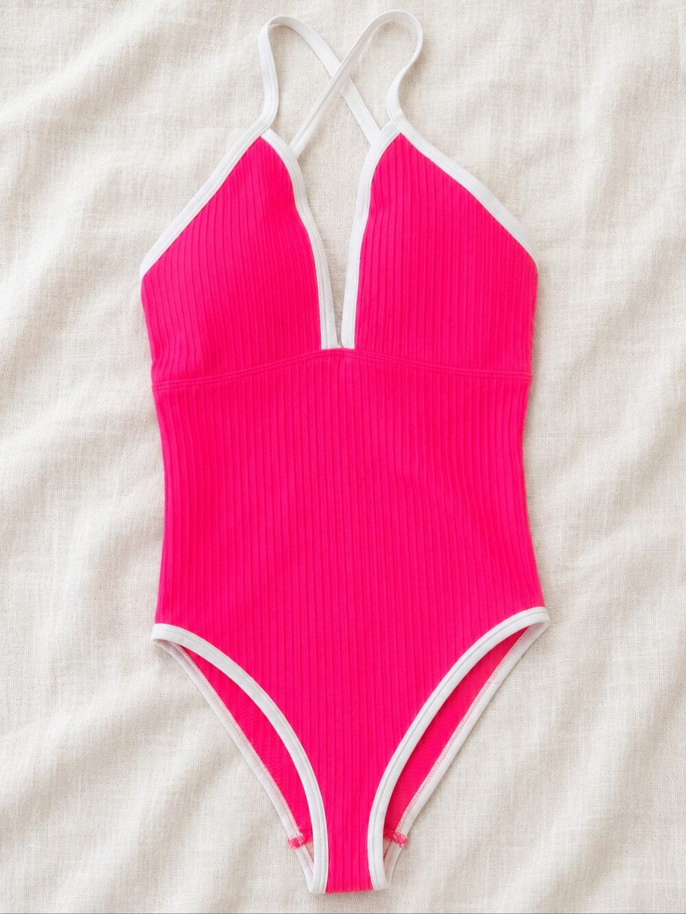 NWOT OQQ Tummy Control Hot Pink One-Piece Swimsuit Size S